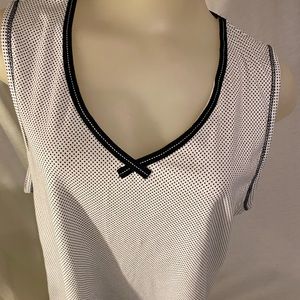 Tank Top Ladies Liz Claiborne L Sleeveless Blk&Wht